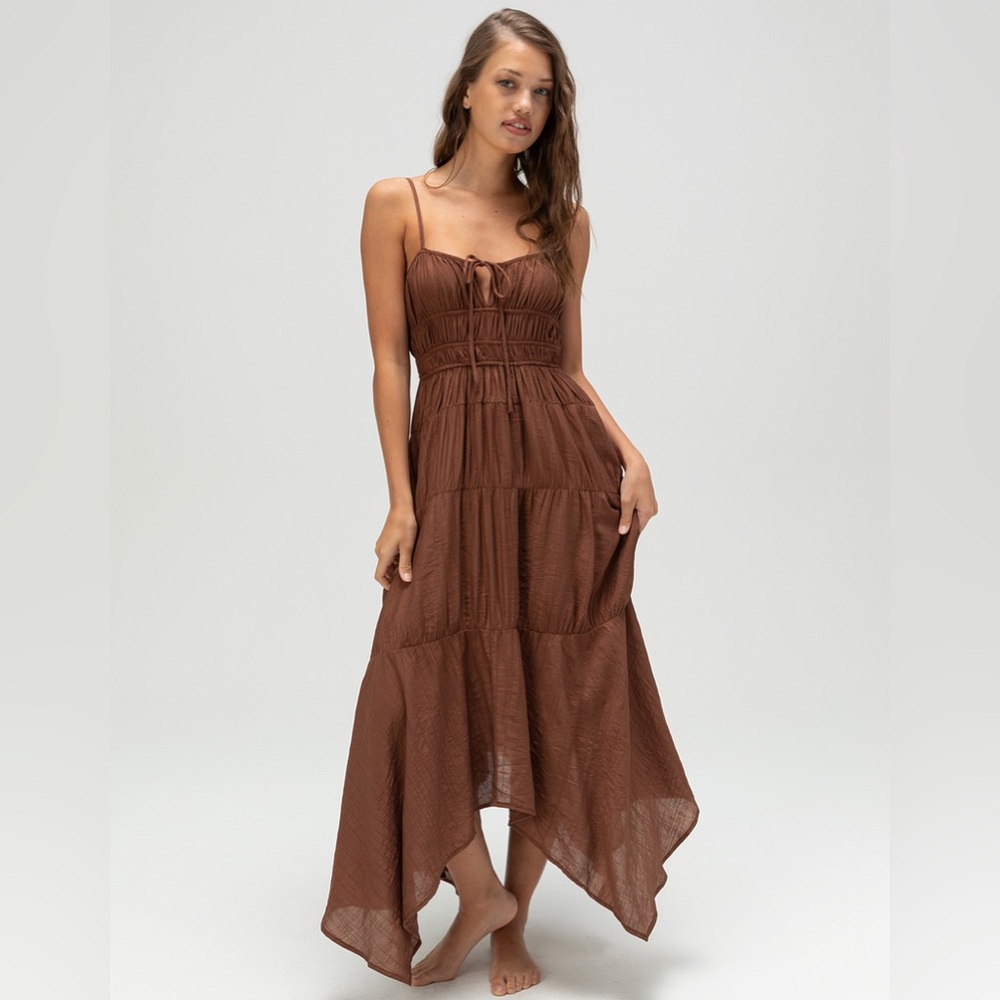 Asymmetrical Brown Dress